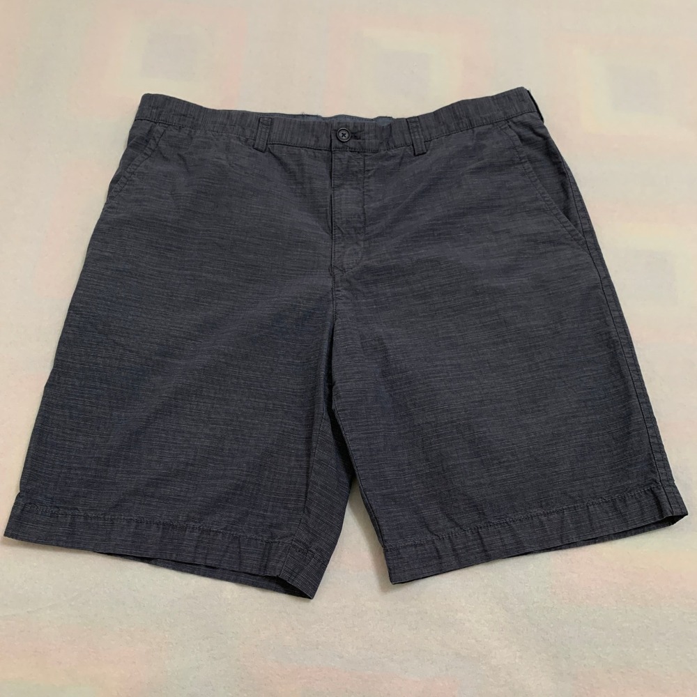 Tommy Hilfiger Chino Shorts Men 40 Blue Micro-Strip Classic Fit Cotton 10"Inseam